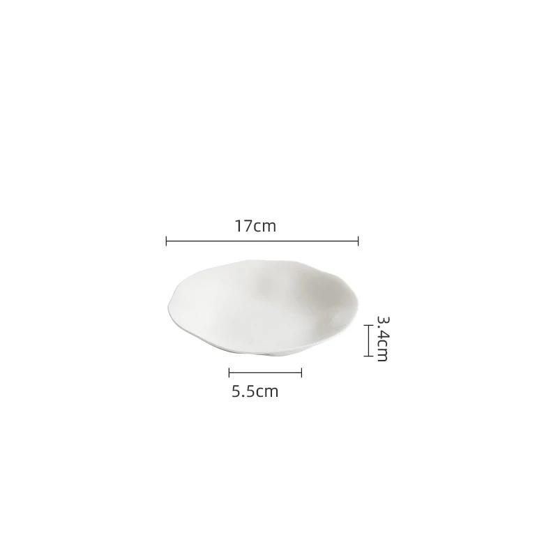 White Irregular Ceramic Plate Restaurant Salad Plate Thick Soup Plate Dessert Dish Pasta Dish Service Plates Creative Tableware