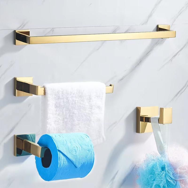 1/5Pcs Stainless Steel Bathroom Hardware Towel Bars Racks Rust Proof Wall Mount For Modern Bathroom Renovation Home Use