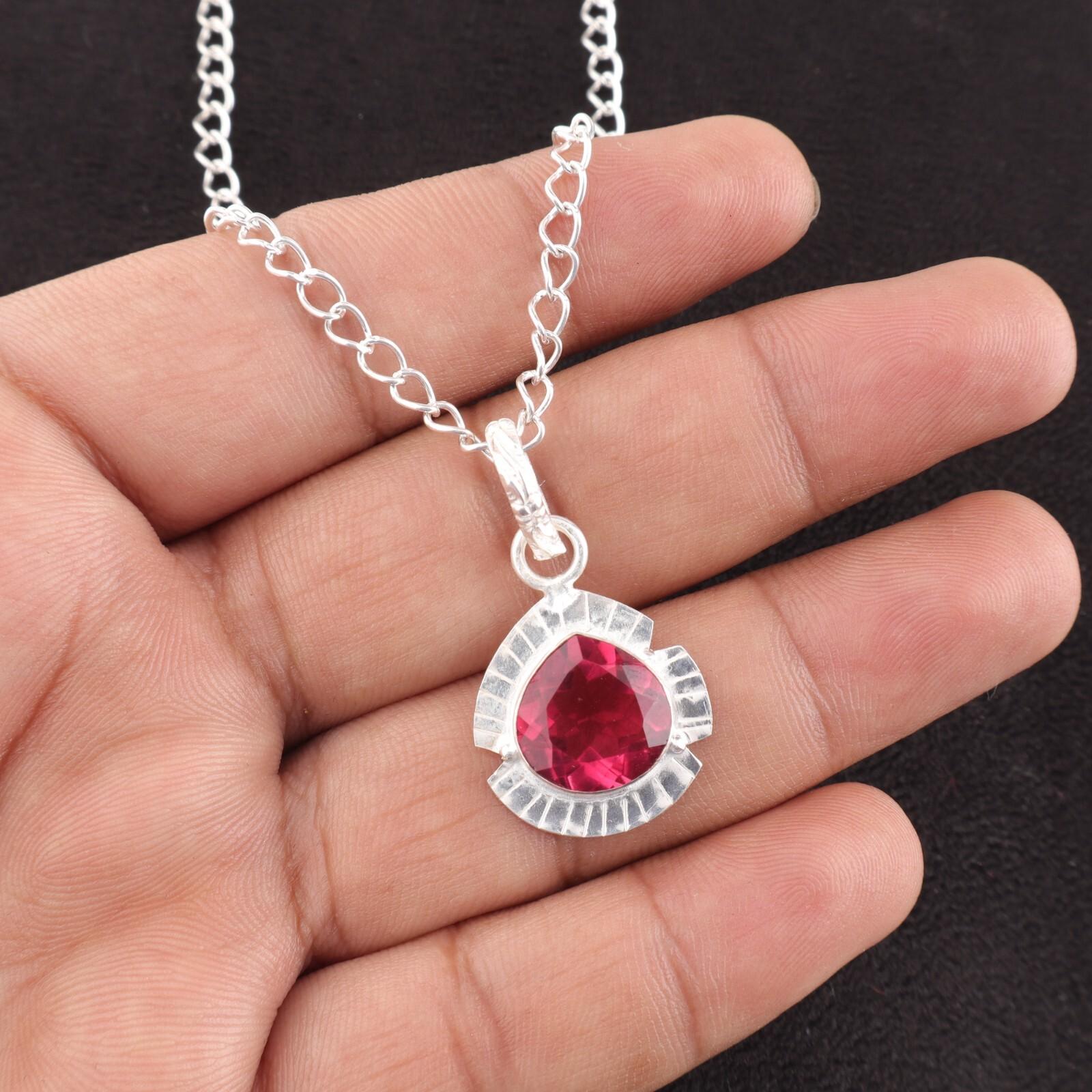 

Драгоценный камень Розовый Турмалин Ювелирное изделие из серебра 925 пробы Подвеска 1.15 Свадебный подарок PP-8-15