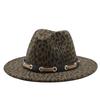 Jazz Hat Leopard Print British Retro Top Hat Female Trendy Men Women'S Woolen Hat
