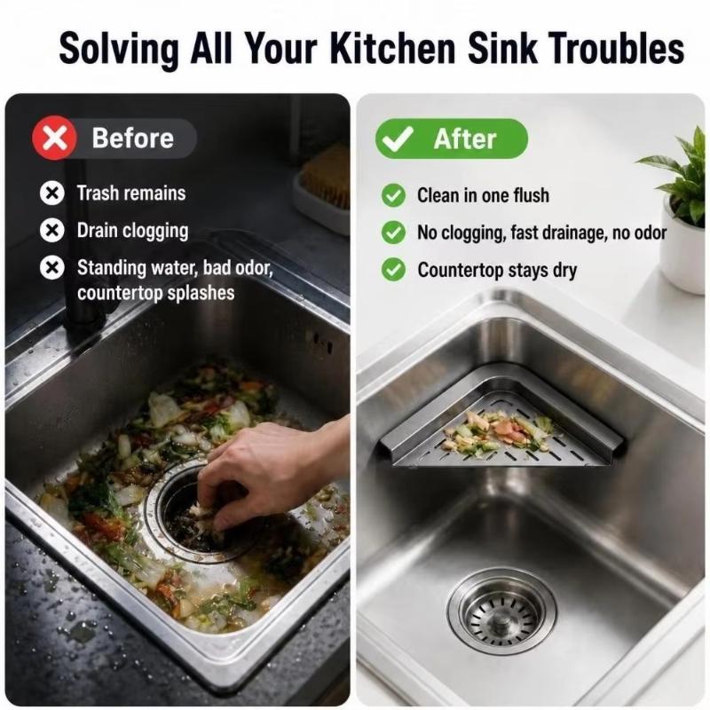 Durable Non-Slip Sink Dish Drying Rack Triangular Large Capacity Sink Sponge Rag Holder Sink Drainer For Kitchen Utensil