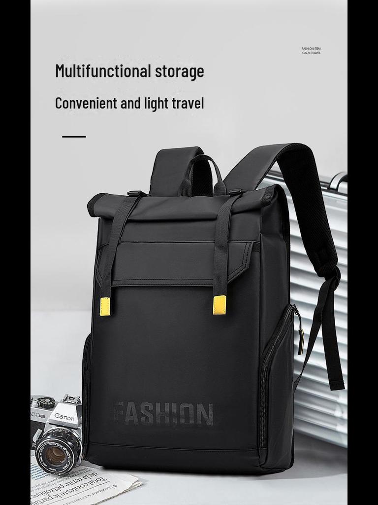 Men's Large Capacity Roll-Up Nylon Backpack - New Style, Foldable, Leisure Bag