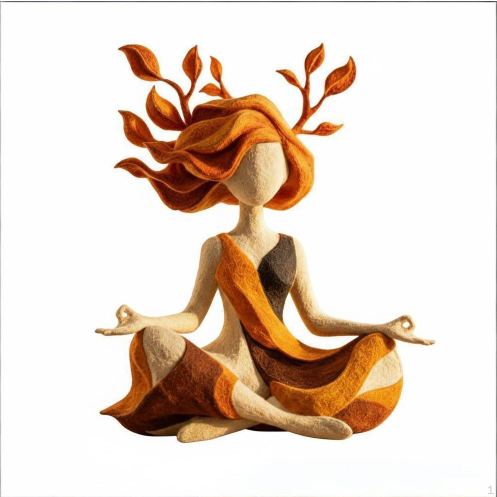 Resin Meditation Figure Ornament Creative Design Maiden Statue Tranquility Sculpture