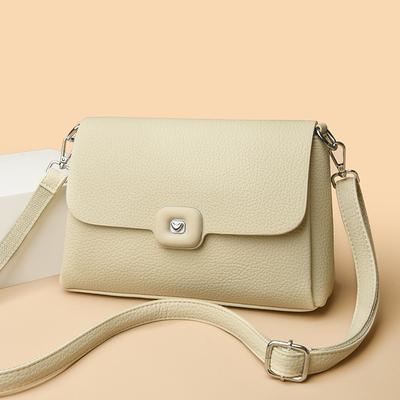 Small Square Women's Bag Fashionable Single-shoulder Crossbody Bag with Lychee Pattern