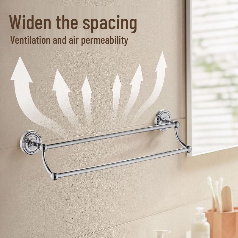 Yipan Silver Towel and Hair Dryer Rack Set