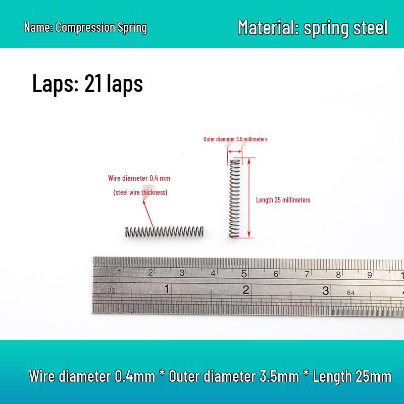 Small Mechanical Compression Spring: 0.4mm Wire, 2-8mm Outer Diameter