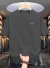 100% Pure Cotton Men's Loose T-Shirt Breathable Casual Fashion Letter Pattern Printed Short Sleeved Round Neck Top