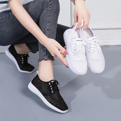 Summer Women's Casual Shoes, Mesh Shoes, Breathable Mesh, Summer Hollow Mesh, Sports All-match Flat Shoes