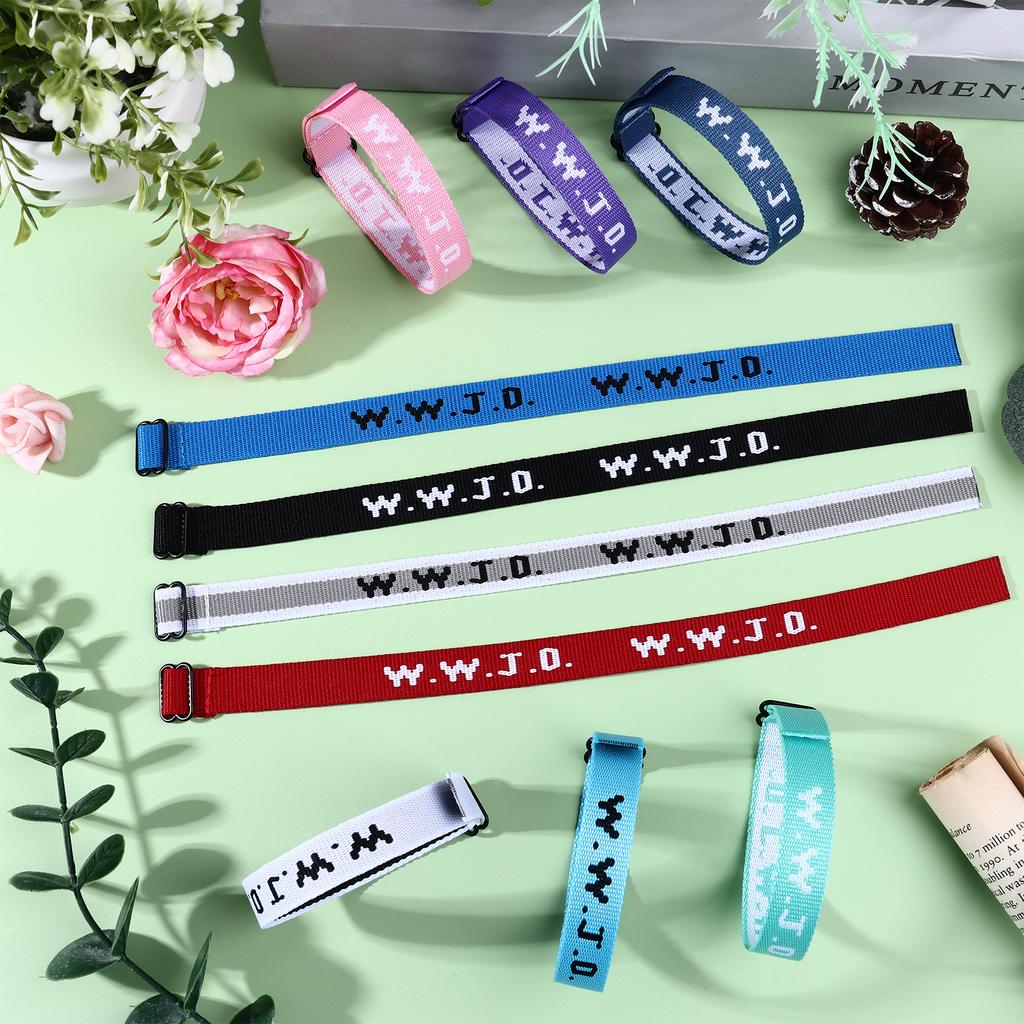 60Pcs Webbing Bracelets What Would Jesus Do Bracelets-S Christian Gifts Wwjd Bracelet Jesus You Christian Bracelets-S Bulk Adjus