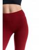 Women's High Waist Ribbed Leggings Fashionable Sporty MORAJ S/M WINE RED