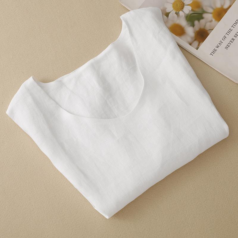 Women's Plus Size Double-Layer Cotton Linen Sleeveless Knit Vest