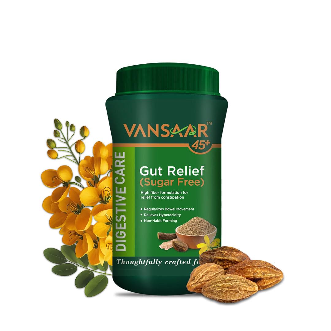 

Vansaar Gut Relief Sugar Free Powder 200g | Ayurvedic Stomach Cleanser For Constipation Gas Bloating | Non Habit Forming Natural Digestive Support