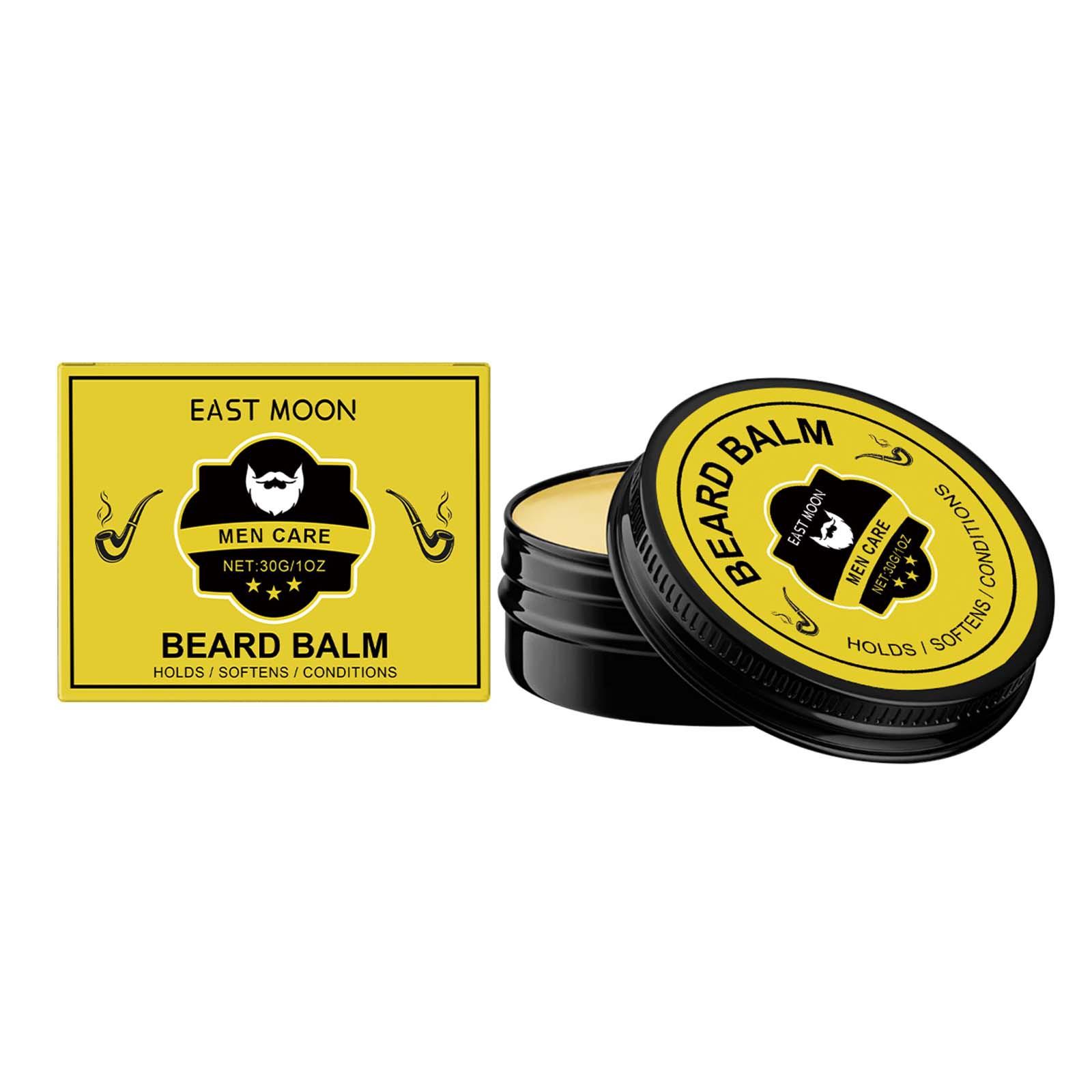 Men Beard Care Balm, Styling Moisturizing Daily Beard Grooming Gloss Cream 30g