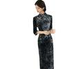 Retro National Style Middle-aged and Elderly Mother Cheongsam 1011 Autumn New Long Seven-quarter-sleeved Warlord Wide Too Cheongsam Skirt