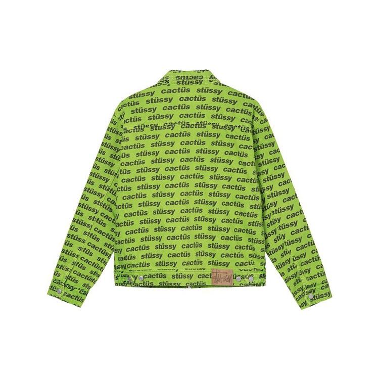 Stussy x CPFM Crossover Zip Work Jacket Alphabet Logo Full Print Denim Unisex Green 315284
