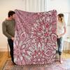 1 Stück Böhmische Blumenmuster Flanelldecke - Weich Atmungsaktiv 100% Polyester, Ganzjahres Gemütliche Überwurfdecke für Bett, Sofa & Heimdekoration, M
