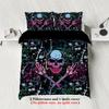 3-piece set, skull gestures pattern printed duvet set, queen, king, double bed, party  funny and creative bedding set