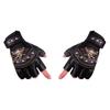 Studded Half-Finger Fingerless Driving Cycling Gloves Fall-proof Cool Skull Studded Summer Armor Hip-Hop Rock and Roll