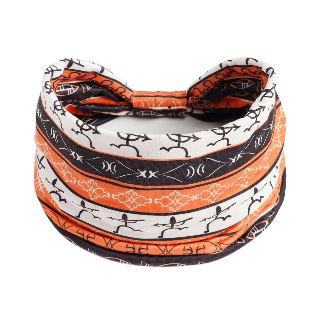 Bohemian Retro Print Yoga Headband: Wide African-Inspired Headscarf for Women