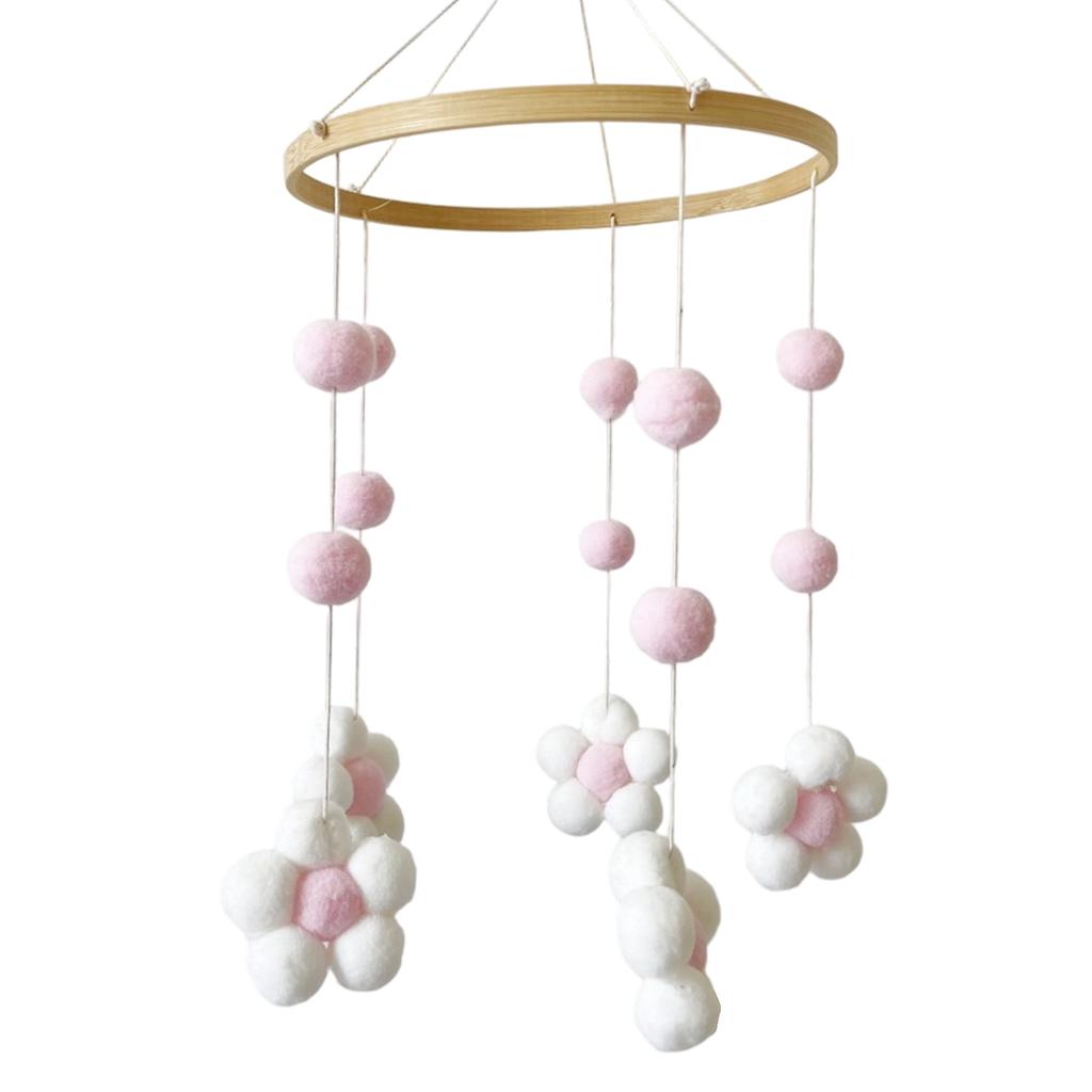 Baby Crib Mobile for Boys Girl Felt Flower Nursery Mobile Baby Mobile Handmade Ceiling Mobile Gift for Christmas