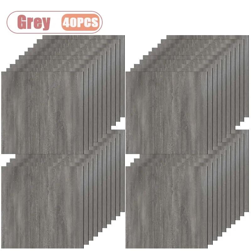 10-40PCS 30x30cm Marble PVC Self-Adhesive Floor Sticke Waterproof  Floor Wallpaper Non-Slip for Kitchen Bathroom DIY Home Decor