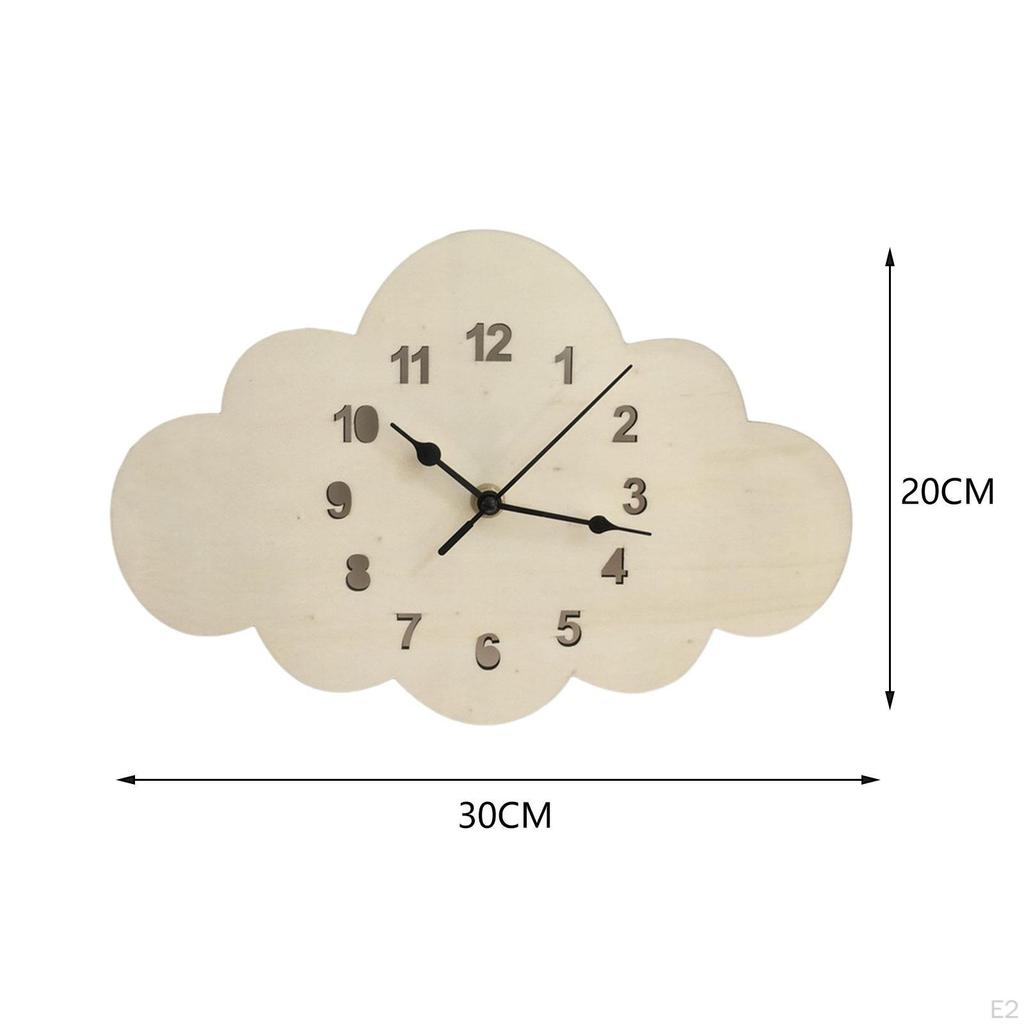 Wooden Wall Clock Cute Decoration Mute Country Minimalist for Dining Room