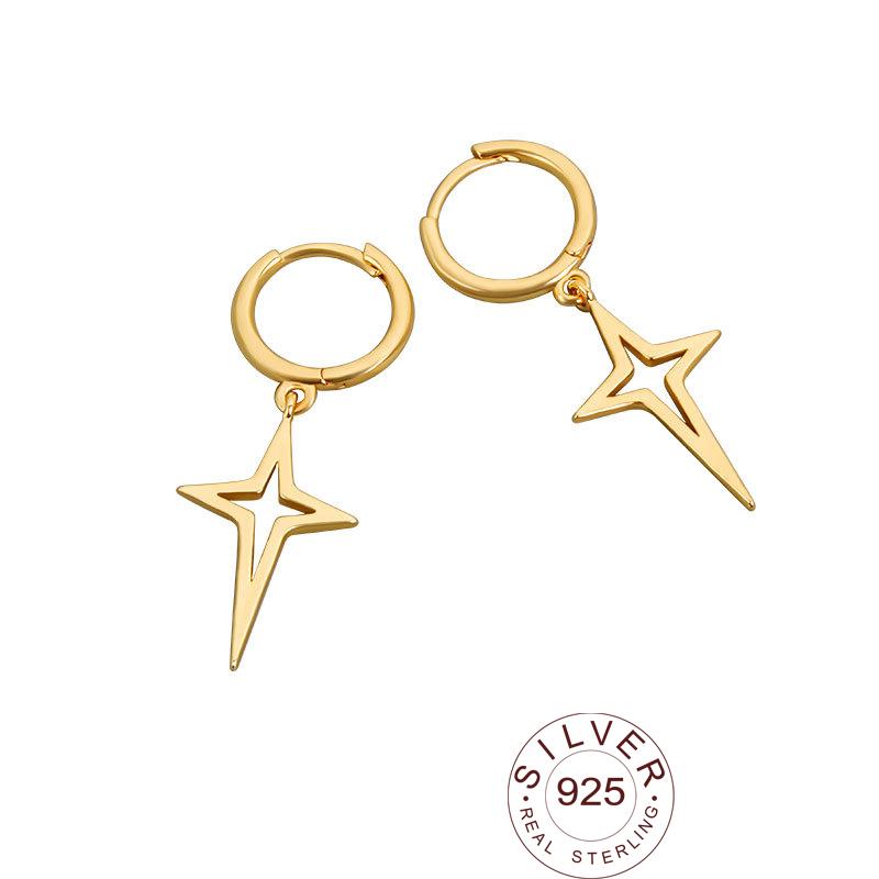 2019 100% 925 Solid Sterling Silver Women Fashion Heart Cross Star Charm Stud Earrings Friendship Gift Teen Girls Friends