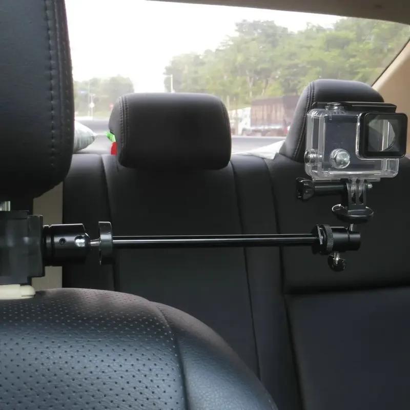 Stojanový držák na opěrku hlavy pro GoPro pro nahrávání závodního videa, Funguje se všemi verzemi akčních kamer GoPro