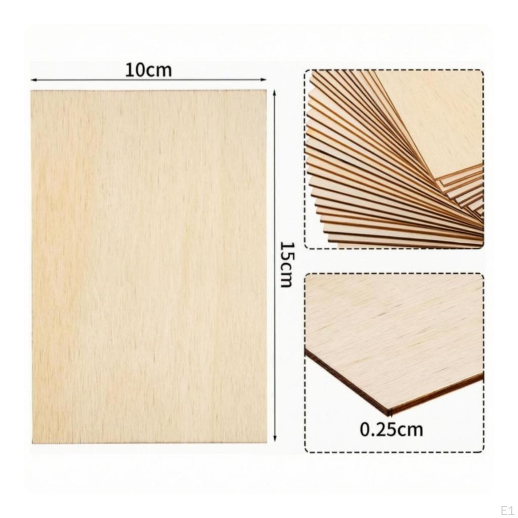 10 Pieces Wooden Rectangle Smooth Blank Wood Sign DIY for Students