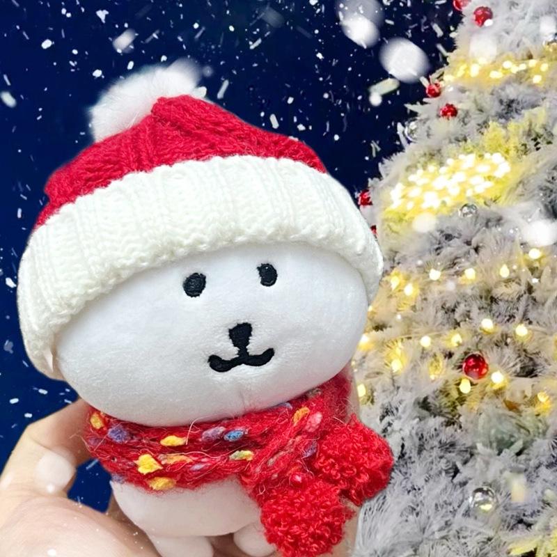Self-Deprecating Bear Scarf Hat Winter Doll Outfit, High-Value Cotton, 10cm