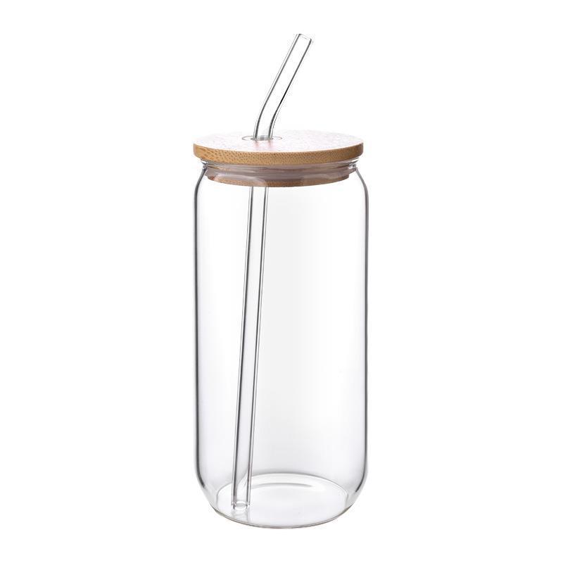 Double-Walled High Borosilicate Glass Cup: Portable, Heat-Resistant Straw & Juice Cup