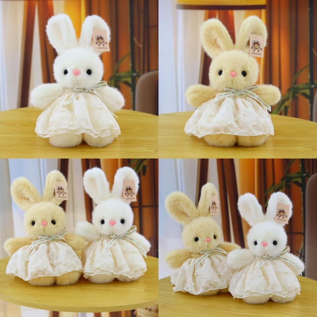 Pearl Gauze Rabbit Skirt Plush Doll With Butterfly Bow Animal Toy Gift Birthday