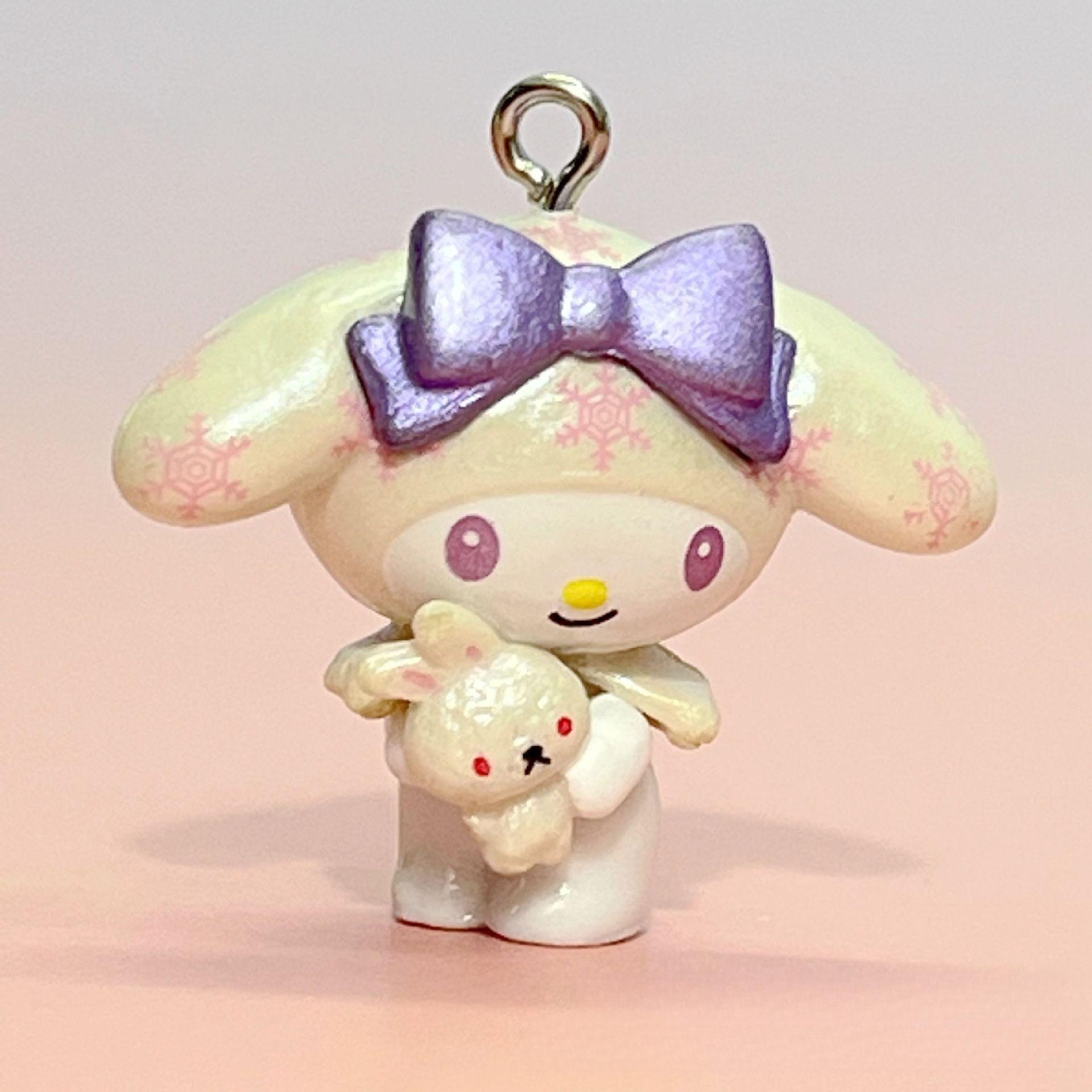 Kawaii Hello Kitty Keychain Cute Cartoon Anime Zipper Mobile Hanging Decoration Desktop Accessories Girl Student Gift