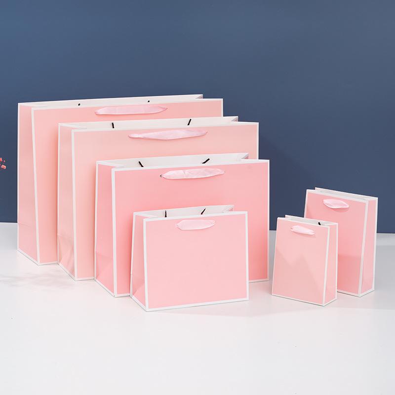 Shouheng Thickened Cowhide Gift Tote: White Card Paper Bag for Clothing & Souvenirs