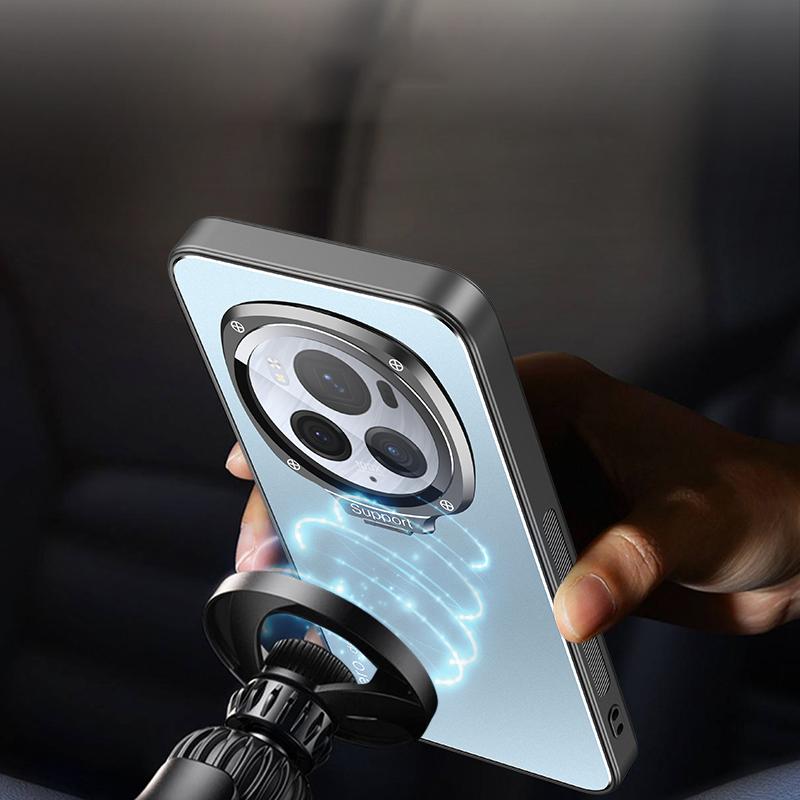 For Honor Magic6 Pro 5G Case with Lens Kickstand Shockproof PC+TPU Phone Cover