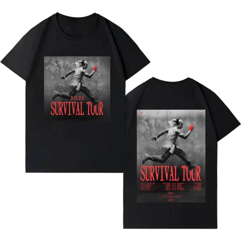 

Singer Riles Harajuku Merch Short Sleeve Top Men High Quality Pure Cotton Cozy Streetwear Luxury Casual Vintage T Shirt S