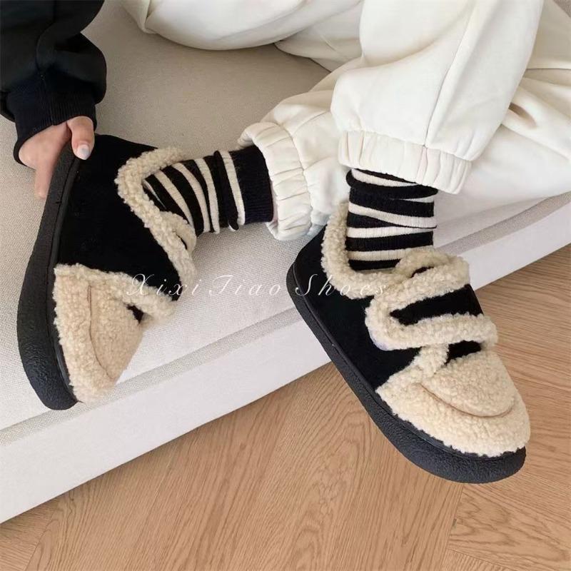Bag heel cotton shoes women's winter thick-soled trampling feeling warm home snow boots commuting wear tide