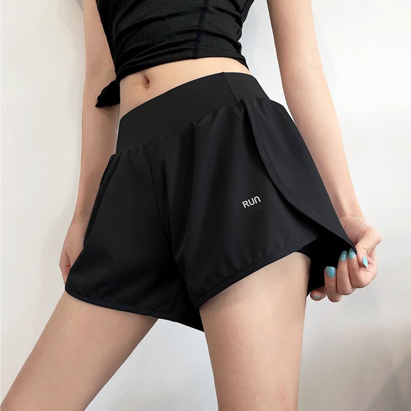 Loose Casual Yoga Shorts Women's Summer Thin Training Fitness Running Anti-slip Breathable Quick Drying Wide Leg Pants