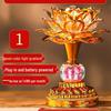 Seven-Color LED Rechargeable Buddha Offering Lamp - Lotus Design for Home and Guanyin Devotion.