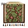 Tassel Edge Table Runner Jacquard Floral Runner, Vintage Peony Farmhouse Decorative with Tassels for Home Wedding Party Decor Elegant Dining