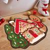 Christmas Gingerbread Man Door Mat Entrance Non Slip Floor Mat Gingerbread House Printed Carpet Home Decoration