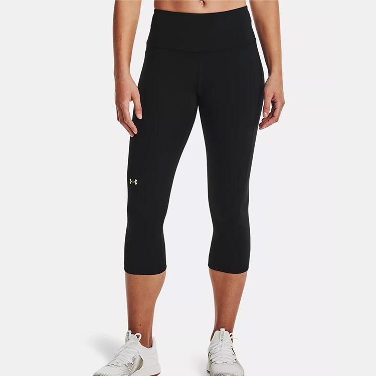 Under Armour Running Training Compression Three-Quarter Fitness Pants Women Bottoms Black 1368180-001