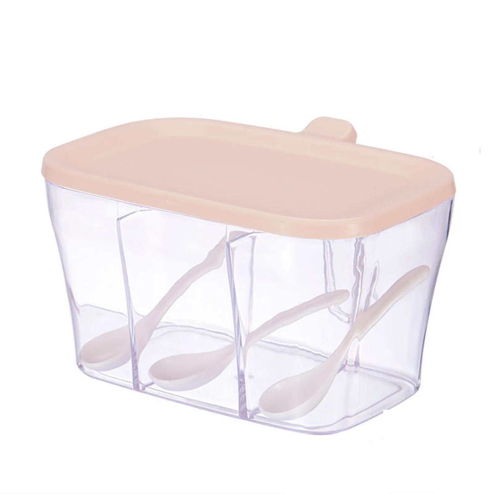 

Баночка для специй и соли, коробка-органайзер для специй, три решетки, ящик для хранения специй, кухонные наборы с 3 ложками