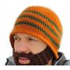 Unisex  NEW Striped Men's and Women's Knitted Woolen Beard Hats Winter Funny Handmade Knitted Hats