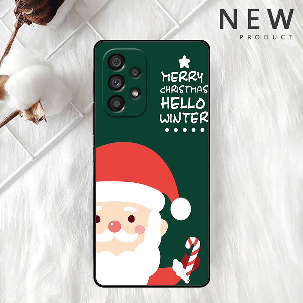 Snømann Juledeksel For Samsung Galaxy A52 A12 A51 A32 A21s A71 A32 5G A12 A22 A53 A31 A13 A72 A02s A41 A03 A04 Telefondksel