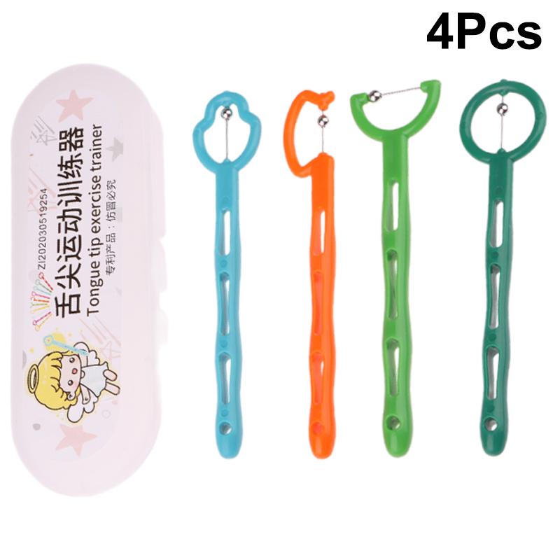 4Pcs/Box Children Tongue Tip Exerciser Mouth Tongue Tip Trainer Tongue Muscle Rehabilitation Oral Trainer Talk Tool