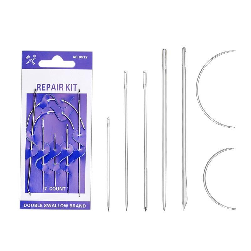 7 шт./пакет Иглы для шитья Кожевенное дело DIY Ручная кожаная починка Изогнутая игла для кожи и меха Нержавеющая сталь Набор для стежков