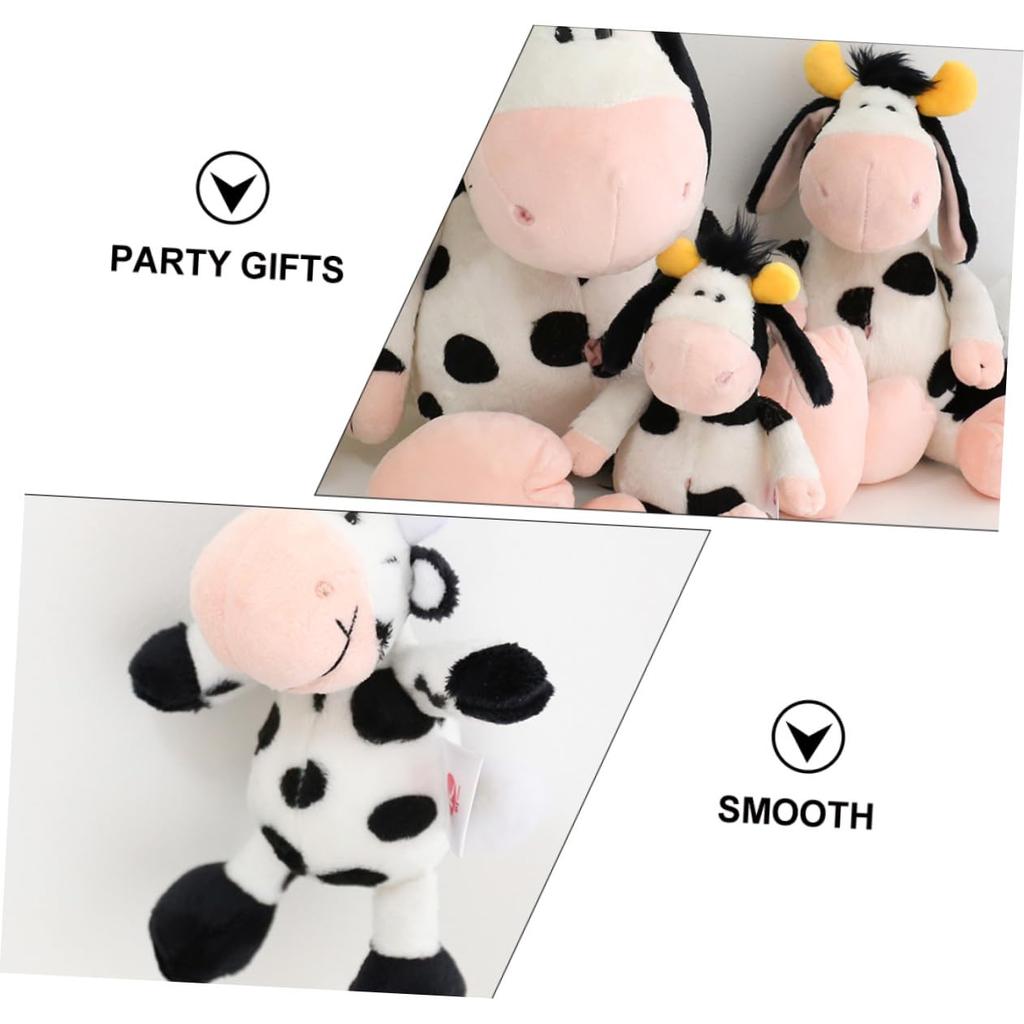 Iplusmile Plush Cow Keychain - Fluffy Animal Charm, Toy, Lightweight, Perfect for Bags, Keychains, Parties, Gifts