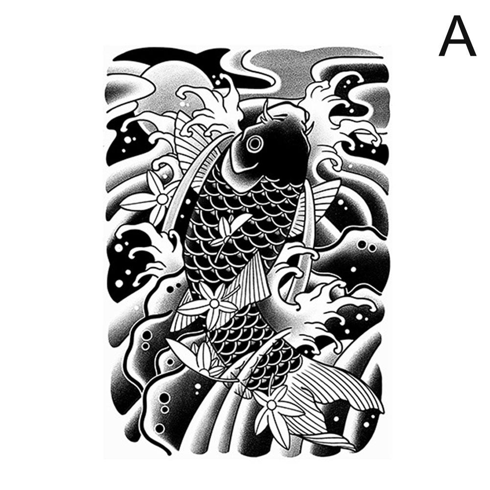  Blossom Arm Juice Tattoo Sticker Semi Permanent Blossom Waterproof Koi Arm Non No G4T7