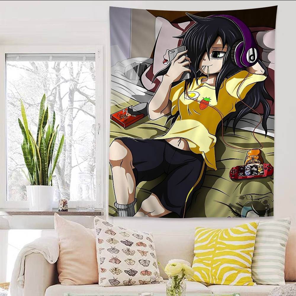 Anime Watamote Kuroki Tomoko Colorful Tapestry Wall Hanging Bohemian Wall Tapestries Mandala Wall Hanging Sheets